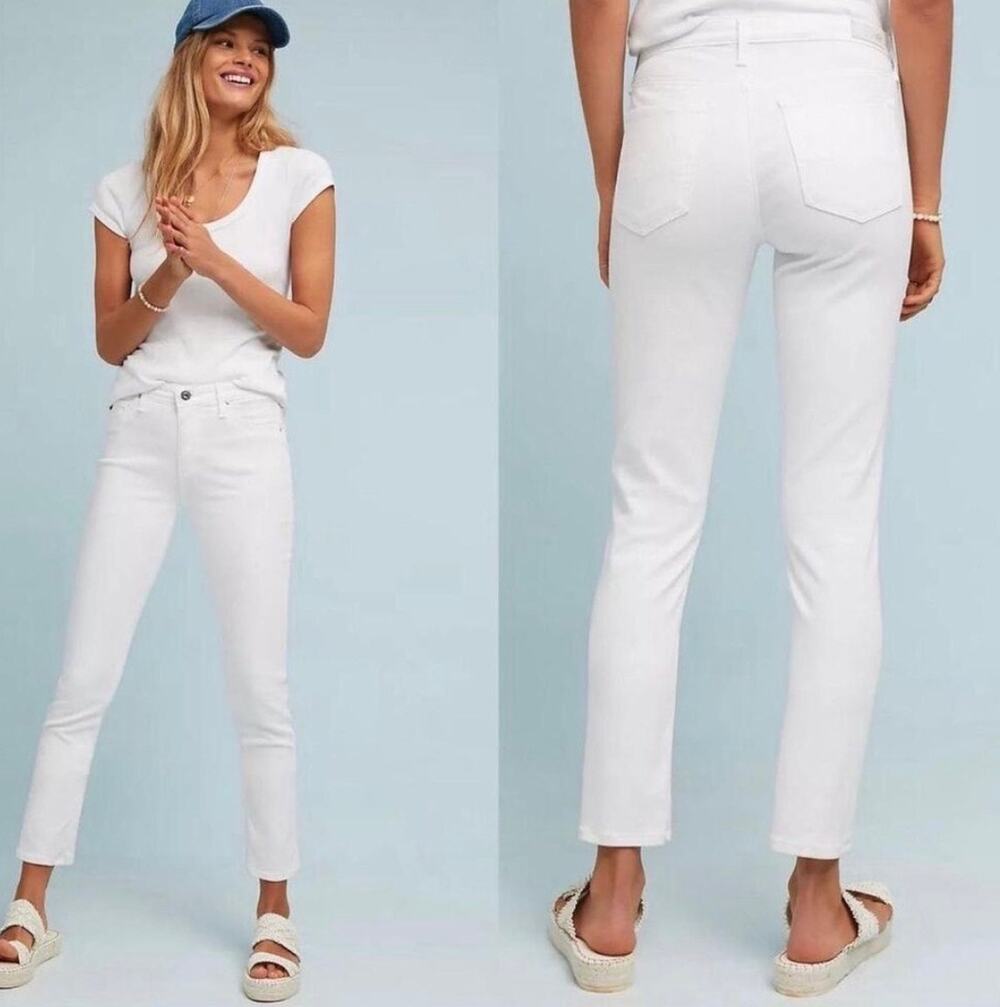 AG Adriano Goldschmied Prima Ankle Cigarette Leg Jeans White | Women’s Size 27R